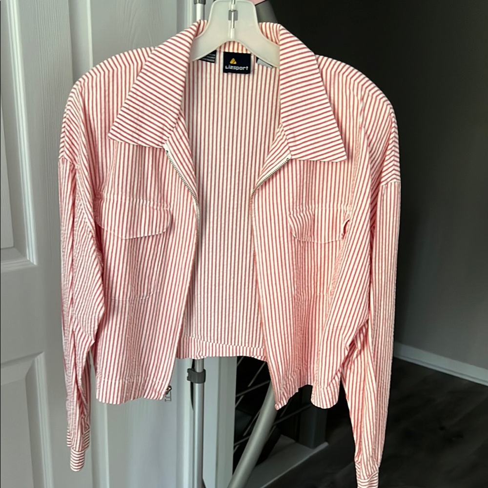 Adidas Red and White Blazer Jacket